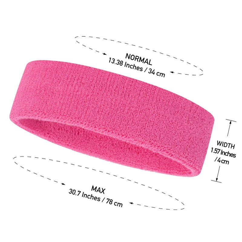 OnUpgo طقم أساور رأس ومعصم للأطفال من ONUPGO - حزام عرق قطن رياضي للرياضة (1 حزام رأس + 2 أساور معصم) (وردي) - Image 3